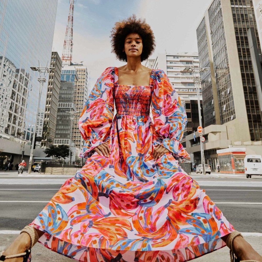 Farm Rio Colored Bananas Maxi Dress